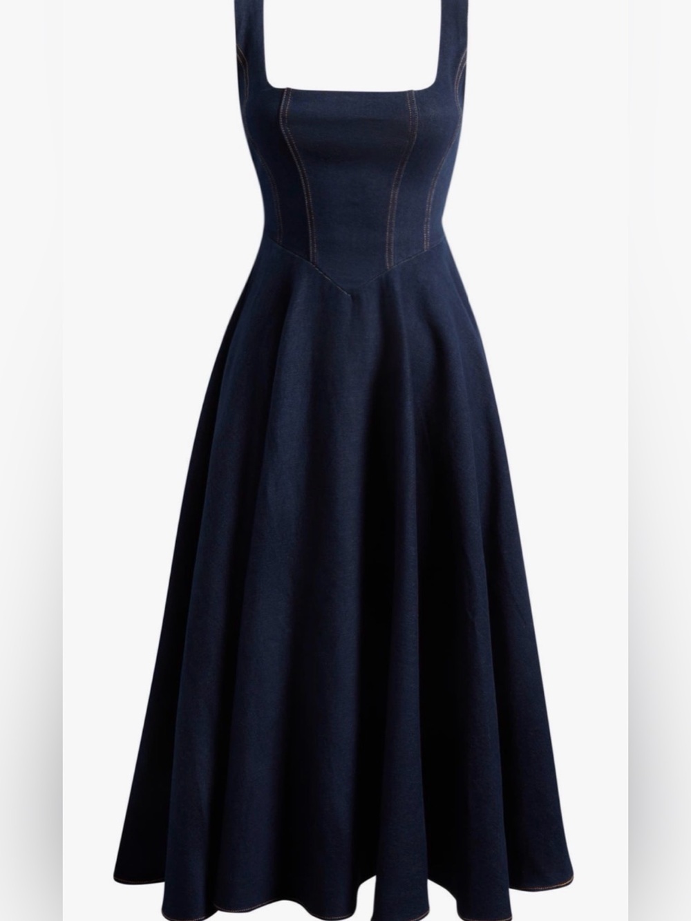 Odd Muse Fit-and-Flare Jean Midi Dress